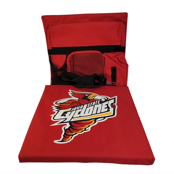 Iowa State Stadium Seat Pad with Carrying Case Pouch Backpack Style Red - Picture 7 of 8